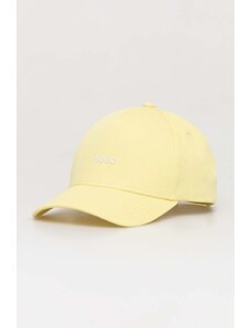 HUGO șapcă de baseball din bumbac culoarea galben, cu imprimeu 50508845