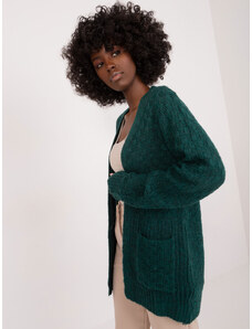 Fashionhunters Dark green knitted cardigan without closure MYFLIES