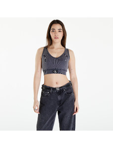 Top Calvin Klein Jeans Label Washed Rib Crop Top Gri 