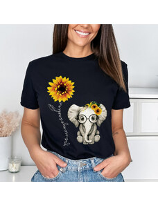 orielle Tricou Negru Sunflower Elephant