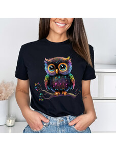 orielle Tricou Negru Glowing Owl