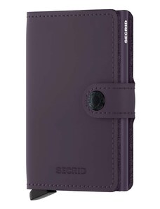Secrid portofel de piele Miniwallet Matte Dark Purple culoarea violet