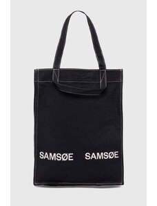 Samsoe Samsoe geanta de bumbac culoarea negru