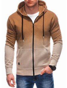 EDOTI Men's unbuttoned hooded sweatshirt OM-SSWS-0127 - light brown V6