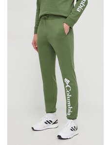 Columbia pantaloni de trening Trek culoarea verde, cu imprimeu 1957944