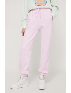 Abercrombie & Fitch pantaloni de trening culoarea roz, neted