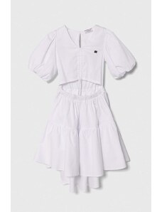 Pinko Up rochie fete culoarea alb, mini, evazati