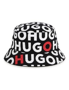 HUGO pălărie reversibilă din bumbac pentru copii culoarea negru, bumbac