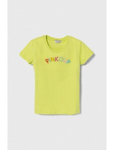 Pinko Up tricou de bumbac pentru copii culoarea verde