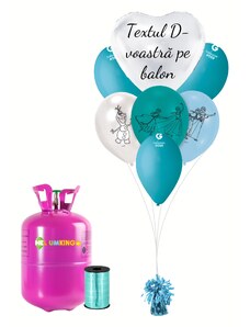 Set de petrecere personalizat cu heliu - Frozen 13 bucăți