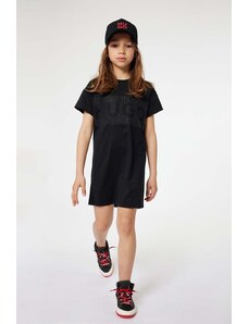 HUGO rochie din bumbac pentru copii culoarea negru, mini, drept