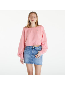 Tommy Hilfiger Hanorac pentru femei Tommy Jeans Cropped Off Shoulder Sweatshirt Pink