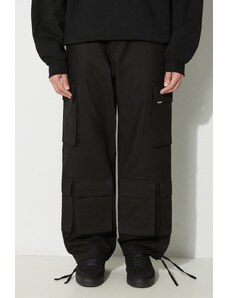 Represent pantaloni de bumbac Baggy Cargo Pant culoarea negru, cu fason cargo, MLM521.01