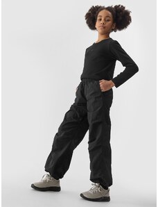 4F Pantaloni parachute jogger pentru fete - negri - 122