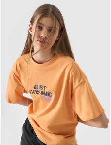 4F Tricou cu imprimeu pentru fete - portocaliu - 122