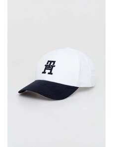 Tommy Hilfiger șapcă de baseball din bumbac culoarea alb, cu model AM0AM12301