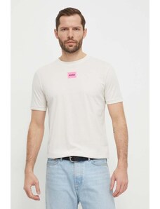 HUGO tricou din bumbac bărbați, culoarea alb, cu imprimeu 50447978