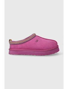 UGG papuci din piele intoarsa pentru copii K TAZZ culoarea violet