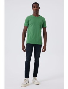 Lee Cooper Men's Twingos 6 Pique O Neck T-Shirt Green