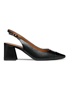 Geox pantofi de piele D GISELDA culoarea negru, cu toc drept, cu toc deschis, D45VCB 0TU66 C9999