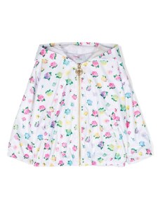 Chiara Ferragni Kids floral-print hooded jacket - White