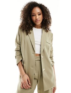 4th & Reckless tailored oversized blazer co-ord in olive-Green
