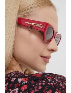 Moschino ochelari de soare femei, culoarea rosu