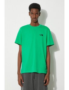 The North Face tricou M S/S Simple Dome Tee barbati, culoarea verde, cu imprimeu, NF0A87NGPO81