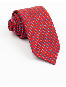 GAMA Cravata rosie cu motive geometrice bleu si bleumarin
