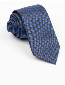GAMA Cravata maro cu imprimeu albastru