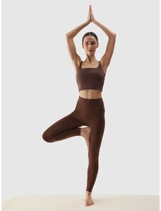 4F Colanți de yoga din materiale reciclate pentru femei - maro - L