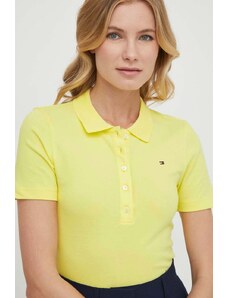 Tommy Hilfiger tricou polo femei, culoarea galben WW0WW37823
