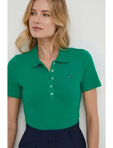 Tommy Hilfiger tricou polo femei, culoarea verde WW0WW37823