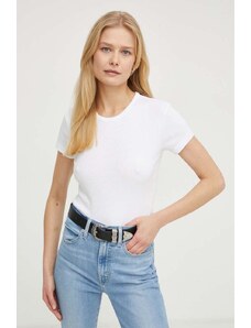 AllSaints tricou din bumbac femei, culoarea alb