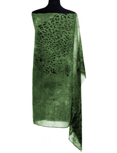 Shopika Esarfa fina din vascoza cu imprimeu animal print in nuante de verde
