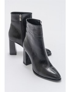 LuviShoes Jewel Black Print Women's Heeled Boots