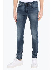 Calvin Klein Jeans Blugi barbati cu aspect prespala si croiala Slim Tapered albastru inchis