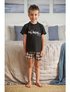 DN Nightwear Pijamale pentru copii Best negru cu inscripție