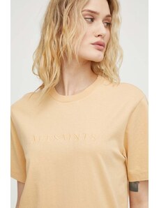 AllSaints tricou din bumbac PIPPA femei, culoarea galben