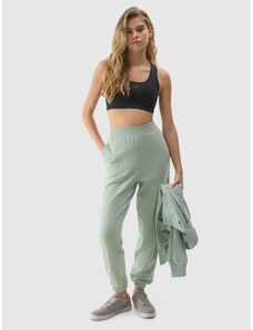 4F Pantaloni jogger de trening cu bumbac organic pentru femei - verzi - L
