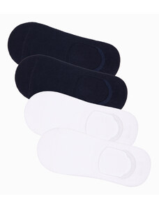 Ombre Șosete pentru bărbați, pachet de 4 șosete pentru picioare - alb și albastru marin OM-SOSS-0104