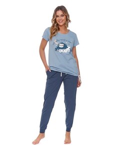 DN Nightwear Pijamale de maternitate Lenochod albastru