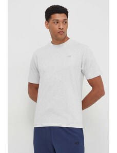 New Balance tricou din bumbac barbati, culoarea gri, cu imprimeu