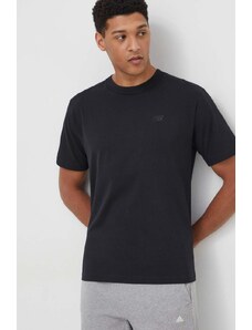 New Balance tricou din bumbac barbati, culoarea negru, cu imprimeu