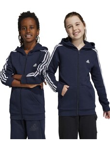 Adidas bluza copii U 3S FL FZ culoarea albastru marin, cu glugă, neted
