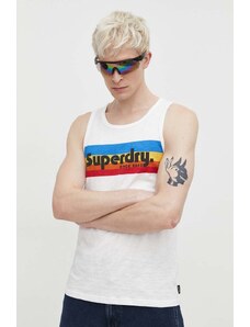 Superdry tricou din bumbac barbati, culoarea alb
