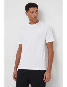 New Balance tricou din bumbac barbati, culoarea alb, cu imprimeu