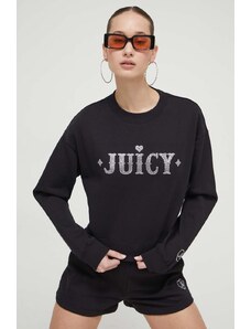 Juicy Couture bluza femei, culoarea negru, cu imprimeu