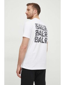 BALR. tricou din bumbac barbati, culoarea alb, cu imprimeu