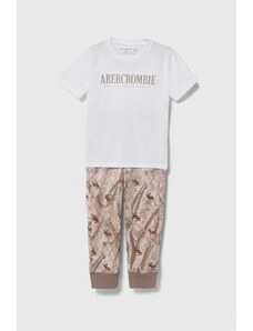 Abercrombie & Fitch pijama copii culoarea alb, modelator
